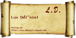 Lux Dániel névjegykártya