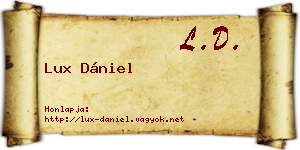 Lux Dániel névjegykártya